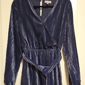 Koko + Mason Velvet Dress in Deep Blue